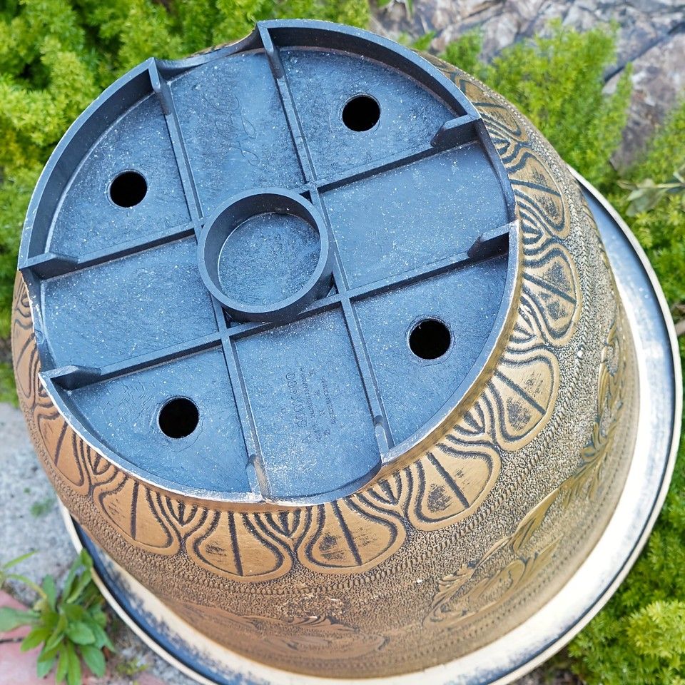 ヨーロピアンアンティーク調 レジン製 フラワーポット 58.42cm 銅色 排水穴付き 厚手耐久性 スクエア型 盆栽 多肉植物 ガーデニングに最適 ホームデコレーション