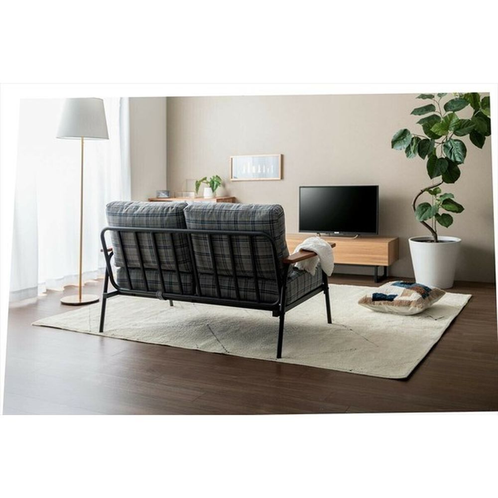 グレー 2人掛けソファ 幅134cm