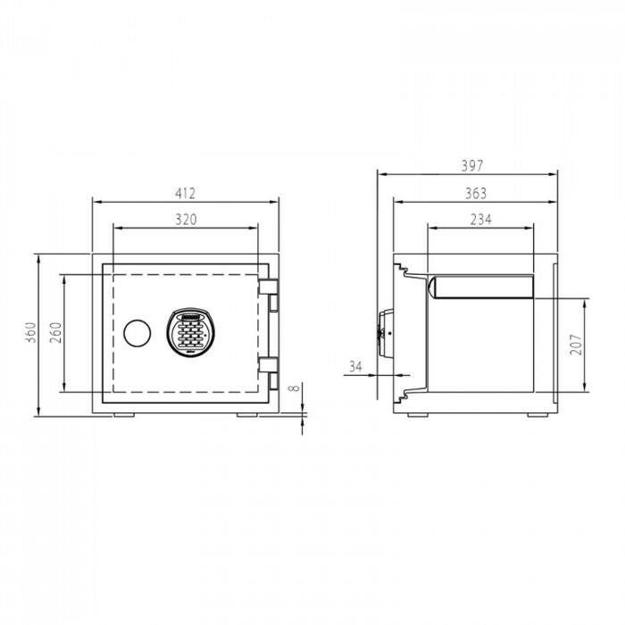 耐火 耐水デザイン金庫