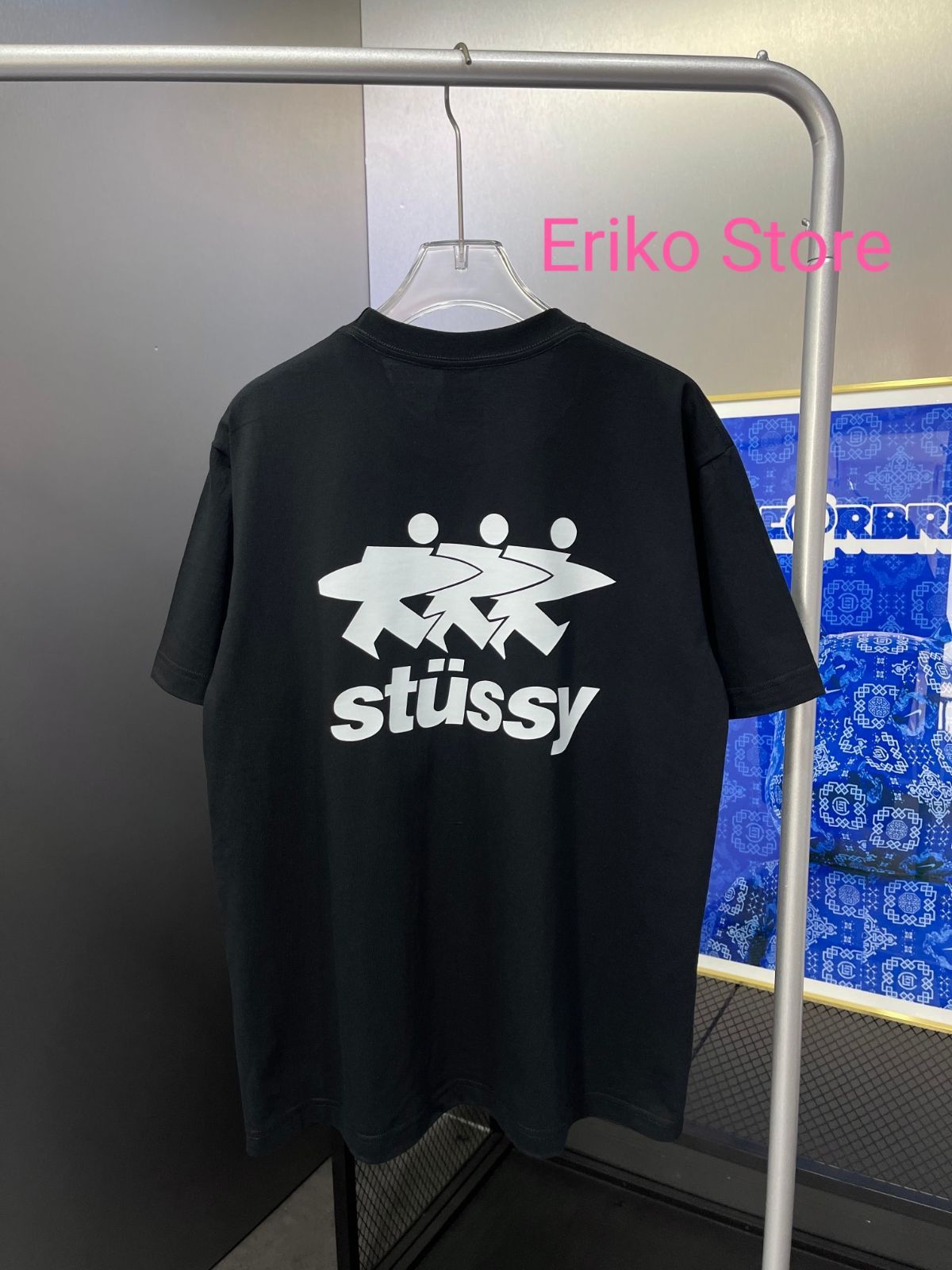 新品未使用  STUSSY ステューシー クラシックサーファーロゴプリントクルーネック半袖Tシャツ 【男女兼用】