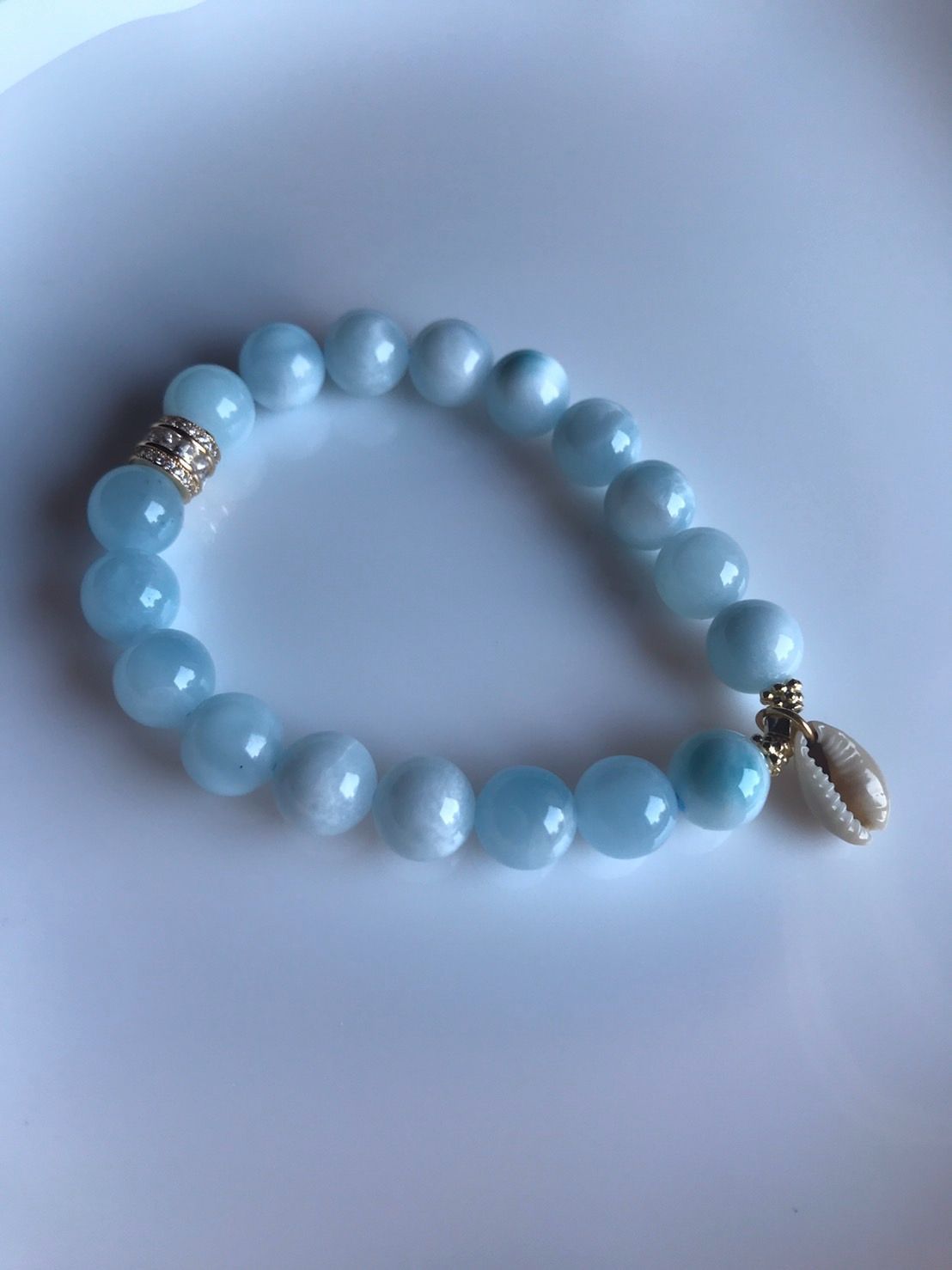 ラリマー　ブレスレット　アイスラリマー アイスラリマーデザインブレスレット 9.5mm