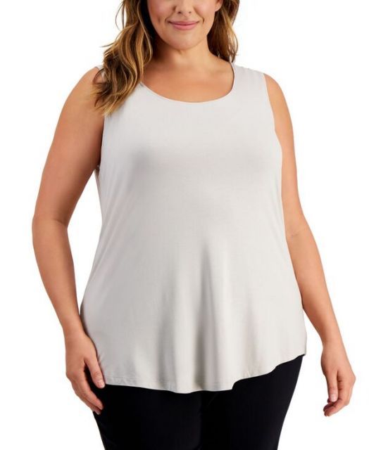 売れ筋商品|||ジェイエムコレクション カットソー トップス レディース Plus Size Scoop-Neck Sleeveless Top, Exclusively at Macy's Stone Wall 送料無料】 ジェイエムコレクション レディース シャツ トップス