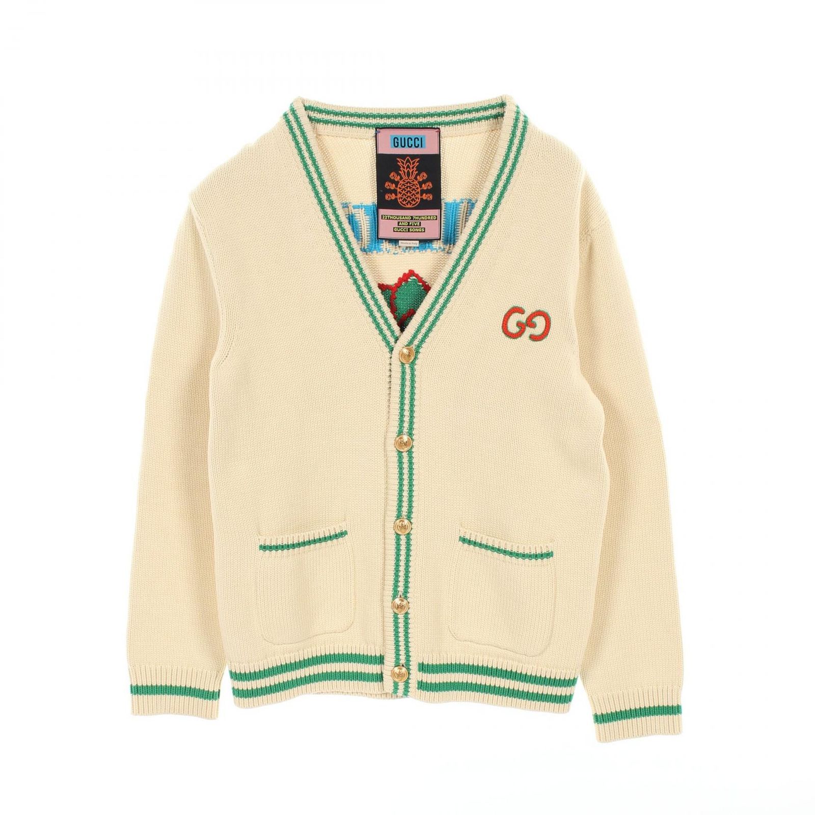  特価ブログのポータルサイト カーディガン GUCCI グッチ アイボリー カーディガン コットン トップス