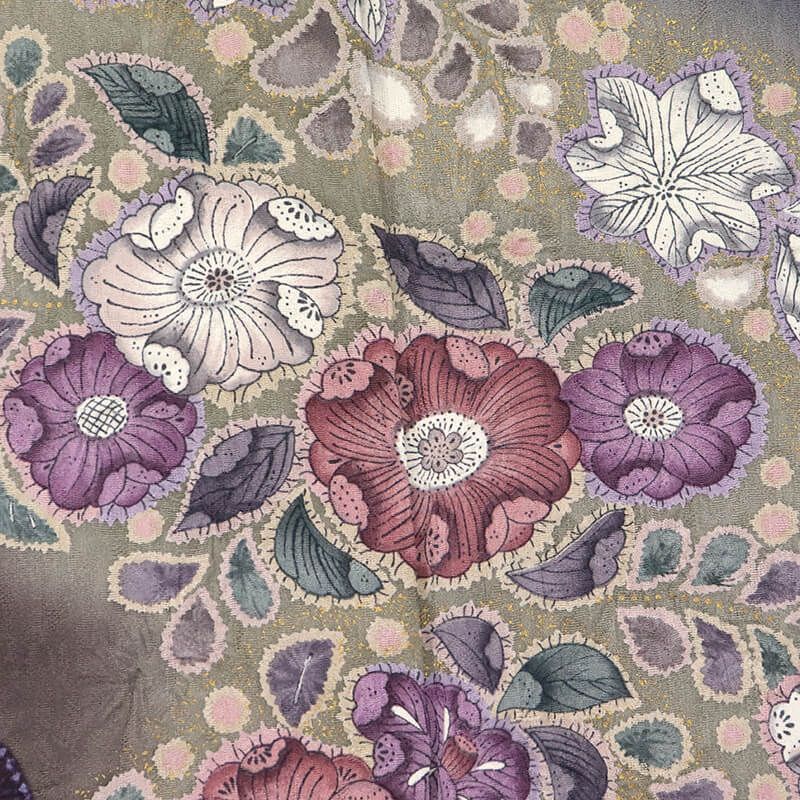 新鮮な 訪問着 林淳一 落款 作家物 袷 レディース 正絹 紫 辻が花 身丈162cm 裄丈68cm パーティ 会食 ビジネス M～Lサイズ相当 リサイクル着物 リユース着物 着物 送料無料 即日発送 一流の