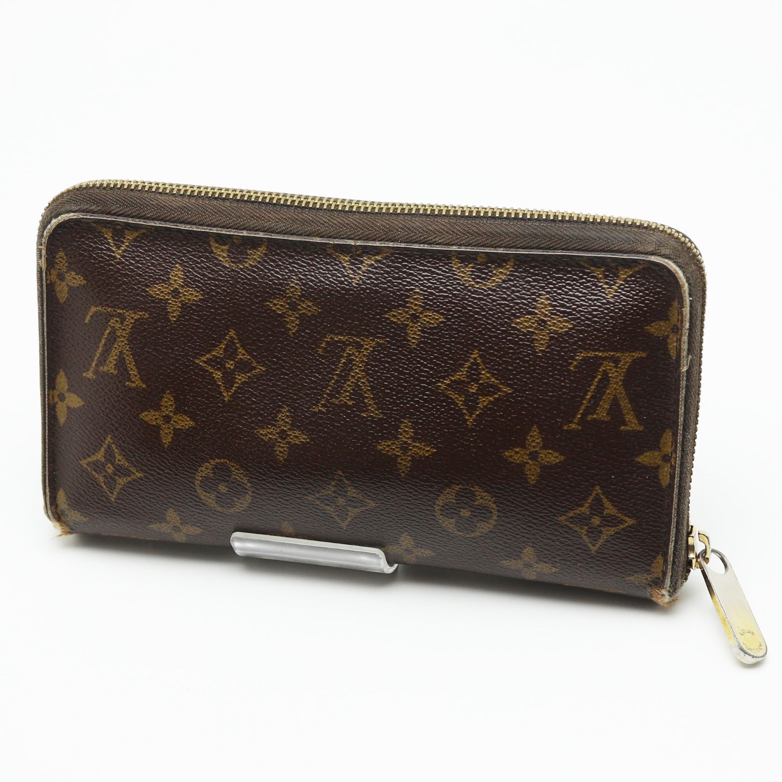 ルイヴィトン LOUIS VUITTON ジッピーオーガナイザー モノグラム ラウンドファスナー長財布 PVC ブラウン 渋く M60002【中古】