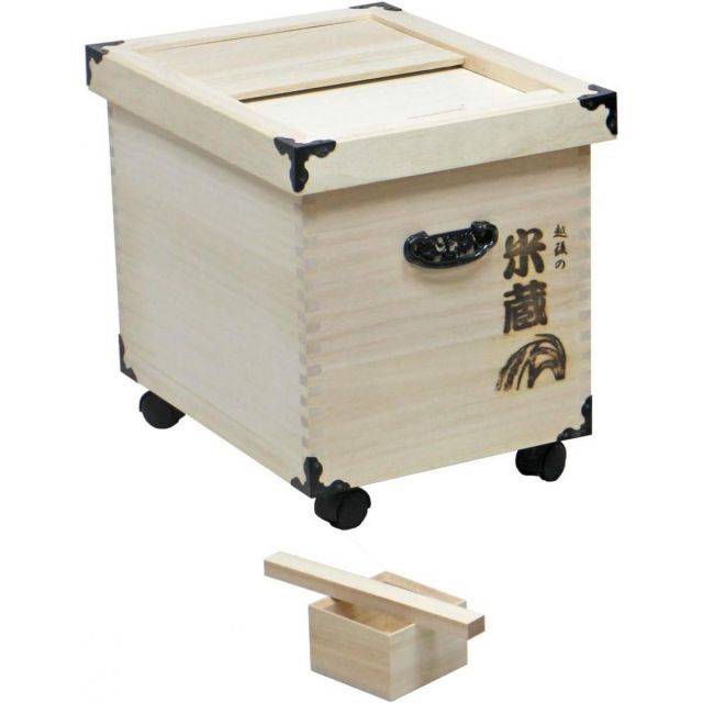 米びつ 桐 10kg 越後の米蔵 GL-10 27×36cm 取外し式フタ キャスター付き 米 米櫃 桐 ナガノ産業