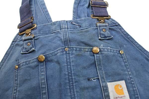 90s USA製 Carhartt ダブルニー オーバーオール キルティング 90s carharttカーハート キルティングライナー ダック地