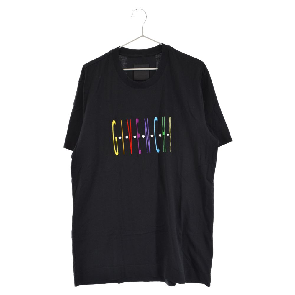 GIVENCHY (ジバンシィ) Front logo embroidery slim fit T-shirt フロントロゴ刺繍スリムフィットTシャツ  ブラック BM716G3YAS - メルカリ