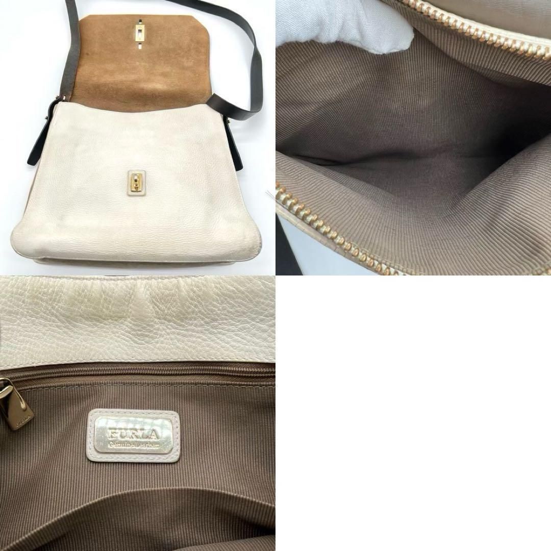 良品】FURLA ターンロック ショルダーバッグ フラップバッグ