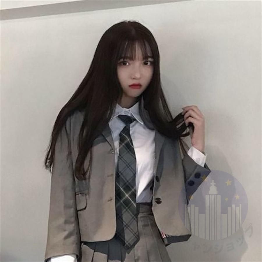 卒業式スーツ女の子韓国制服卒服小学校女子ゆったりサイズ4点セット子供服ガールズ入学式ネクタイジャケットブラウスシャツスカート