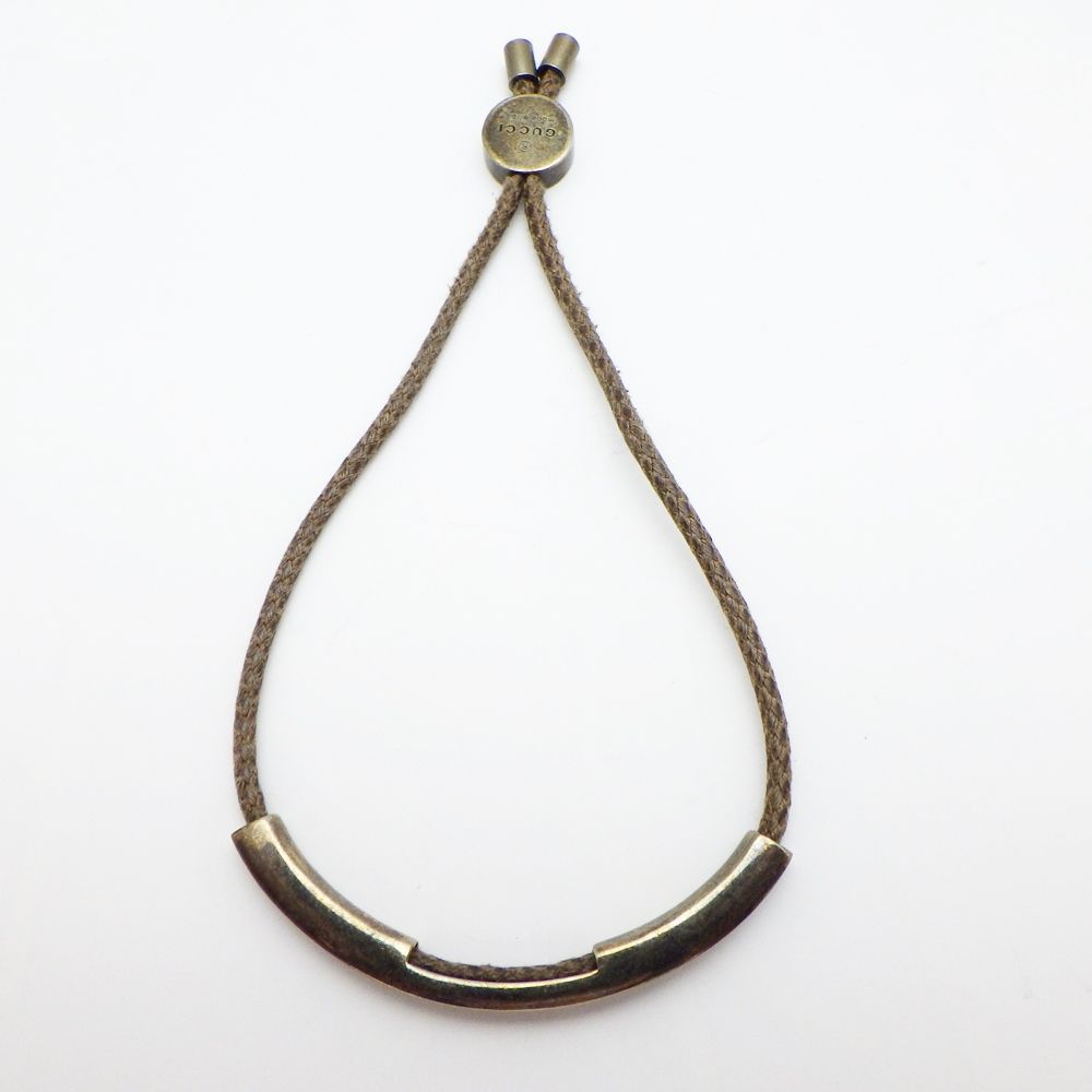 グッチ 上品シンプルロゴブレスレット 美品 レア》GUCCI グッチ ブレスレット 紐 925 SILVER シルバー