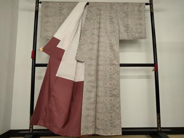 平和屋着物○本場大島紬 一元7マルキ 花菱文 正絹 逸品 AAAY9846ck