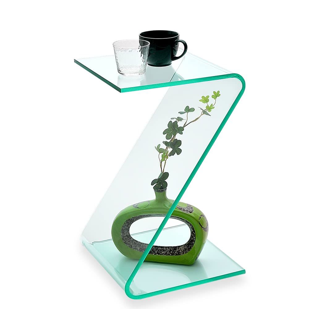 Kuai サイドテーブル 全3色 3タイプ アクリル Z字型 高さ50cm 幅30cm 透明 おしゃれ インテリア クリアグリーン