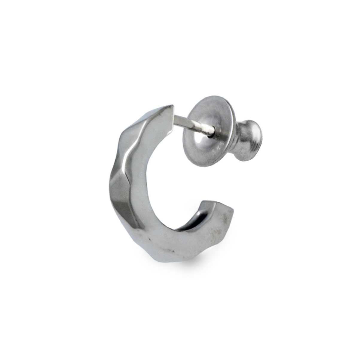 槌目フープピアス|シルバー925ピアス メンズ片耳ピアス|セカンドピアス|シルバーアクセサリー メンズアクセサリー|彼氏プレゼント|誕生日プレゼント|pe76