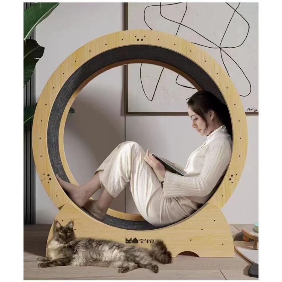 【美品】キャットホイール 木製 Amazon | petstay キャットホイール 猫 回し車 木製 直径110cm