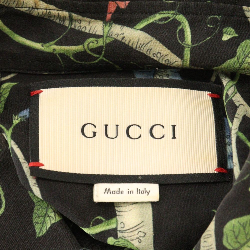 GUCCI (グッチ) フローラル総柄 花柄 フラワープリント シルク 長袖