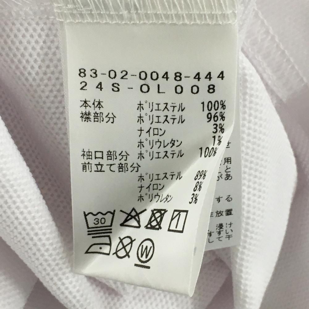 ビームスゴルフ 半袖ポロシャツ 白×黒 襟バイカラー 襟ロゴ 日本