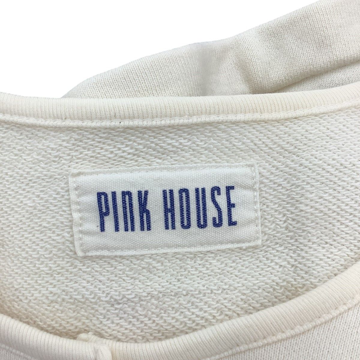 PINK HOUSE ピンクハウス レディース カーディガン ジャケット SIZE L ワッペン テディベア 花柄 アイボリー やや傷や汚れあり PINK HOUSE - PINK HOUSE ピンクハウス レディース カーディガン