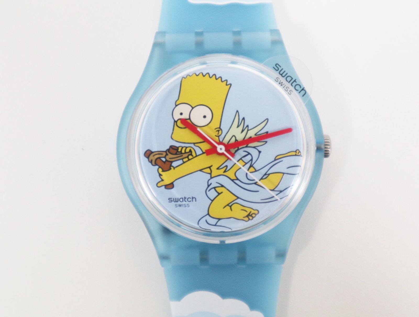 スウォッチ SWATCH ザ シンプソンズ コラボモデル ANGEL BART ユニセックス ラバー スカイブルー クォーツ 時計