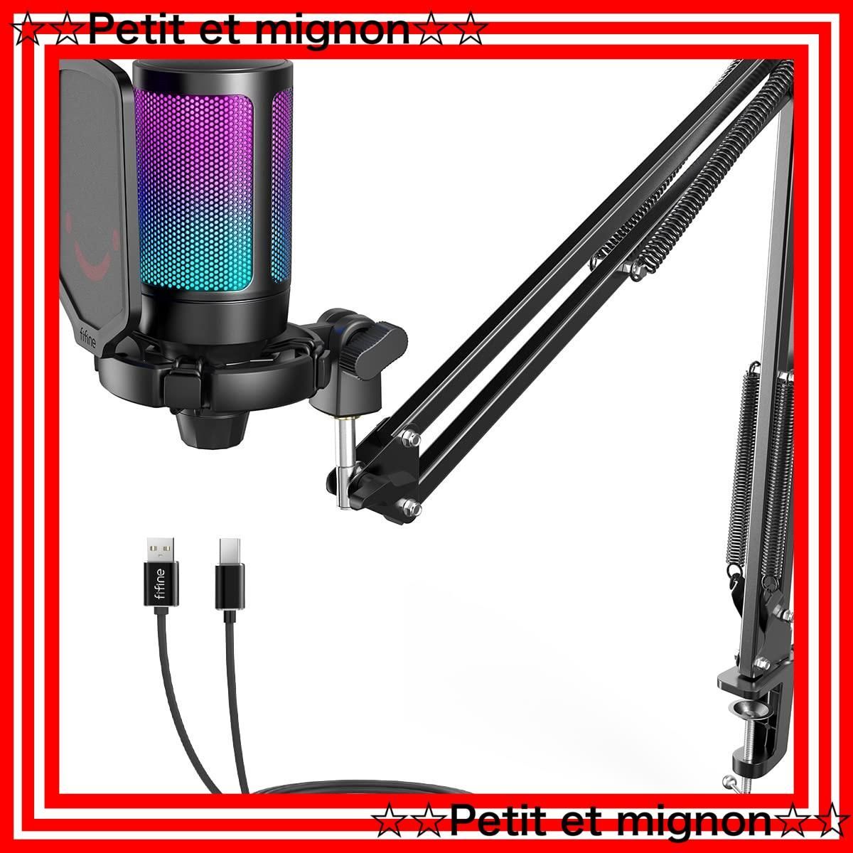 卓上マイク ゲーミング 録音 マイクスタンド 即日発送】ボイズチャット ゲーム実況 録音 ライブ配信 Zoom テレワーク Discord Skype  web会議に最適 YouTube PCのWindows ワンタッチミュート USBケーブル付き MacOS パソコン/プレステマイク  PS4/PS5対応 FIFINE ブーム ...
