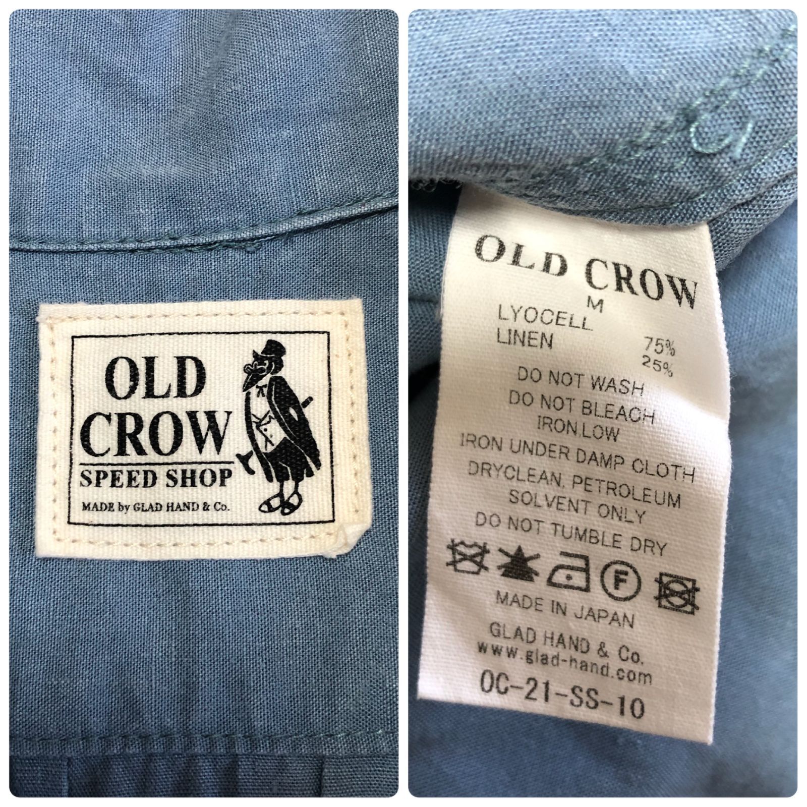 【OLD CROW】 オープンカラーシャツ 半袖 開襟　日本製 OLD CROW】 オープンカラーシャツ 半袖 開襟 日本製 - メルカリ