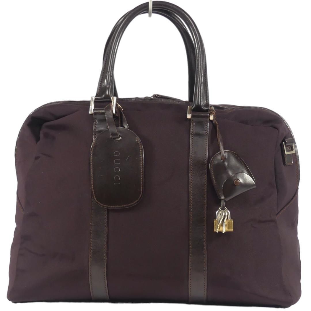 イタリア製 GUCCI グッチ ビジネスバッグ 本革 レザー 茶 AA1539