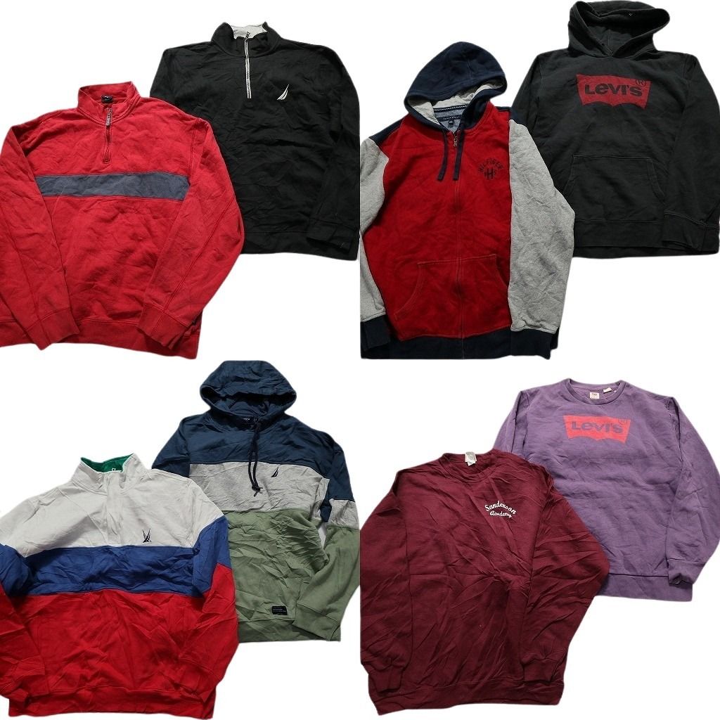 古着卸 まとめ売り ブランドMIX スウェット 8枚セット (メンズ XL ) ノーティカ ギャップ リー リーバイス 中古 古着 MY2776