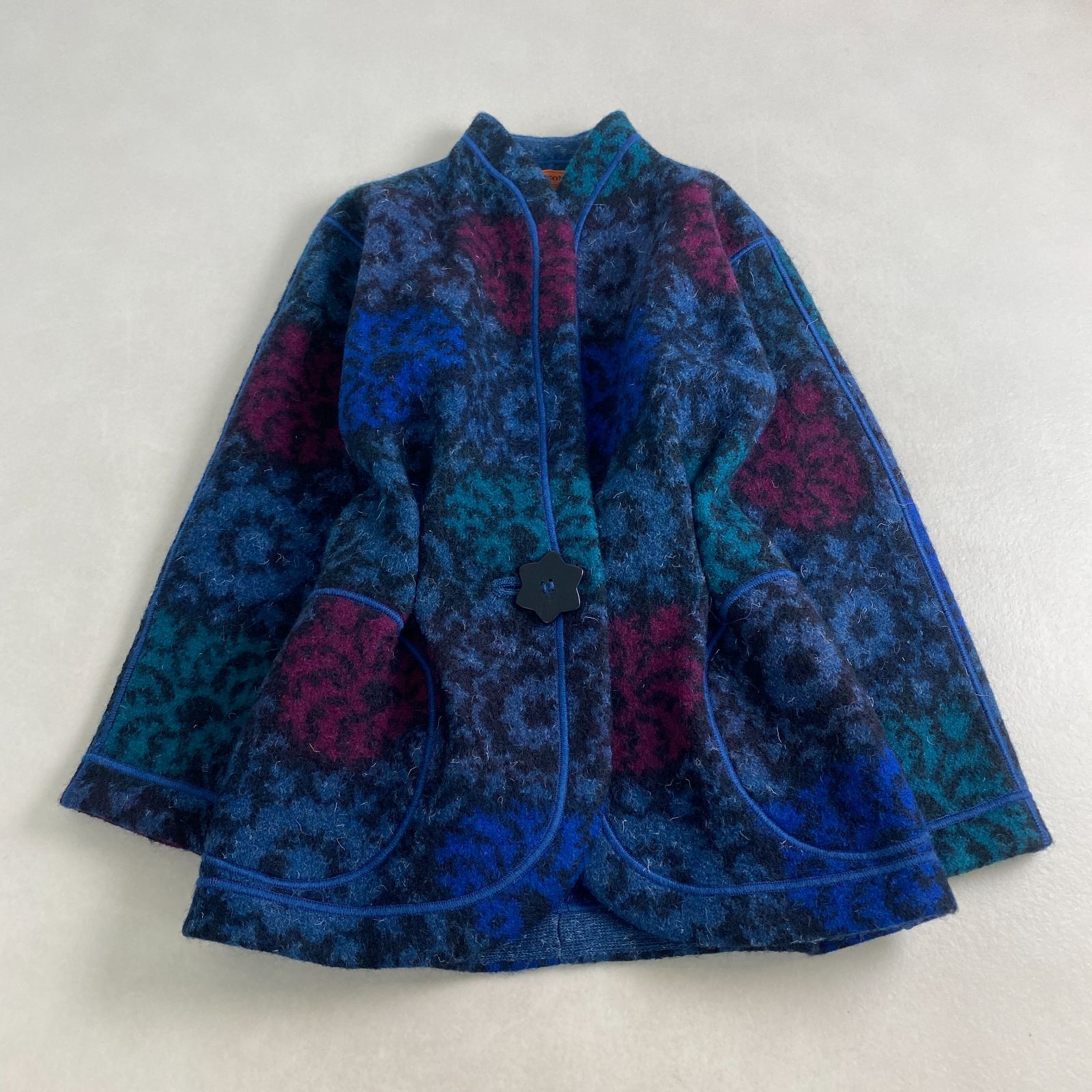 美品 ミッソーニ コート オレンジタグ 総柄 S MISSONI ウール