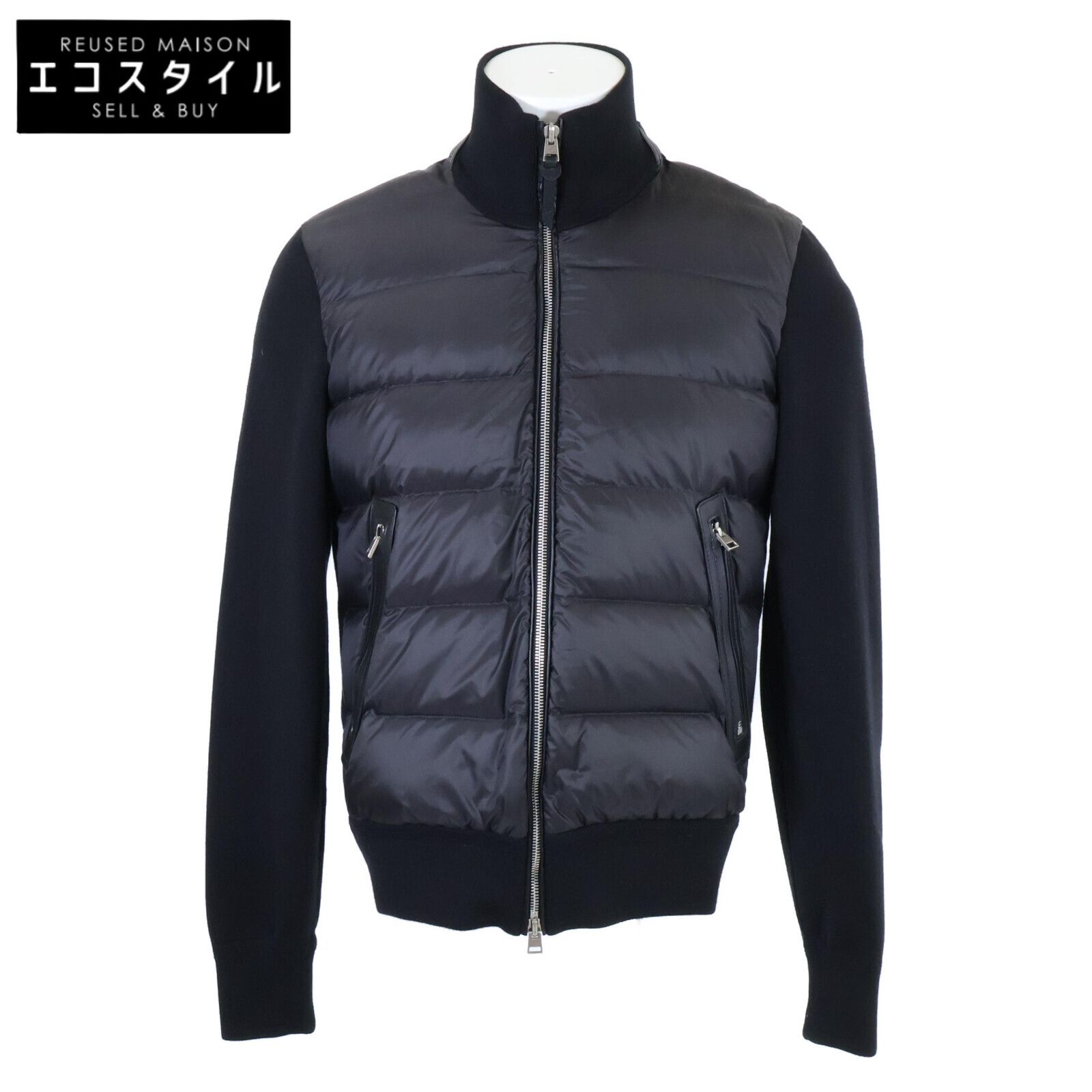 TOM FORD トムフォード |23年製 KZY001 YMW11S23 ウール ニット切替 ダウン 44