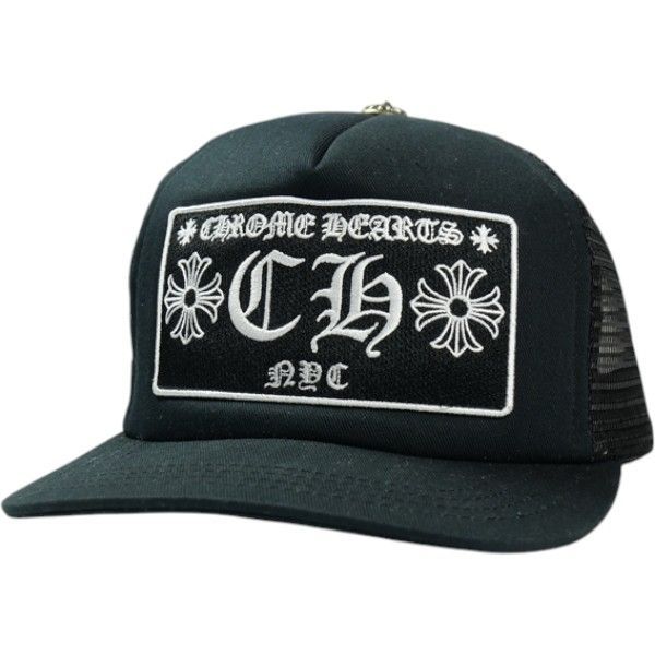 Size フリー CHROME HEARTS クロム ハーツ NYC TRUCKER CAP BLACK ニューヨーク メッシュキャップ 黒 品-良い 20826252