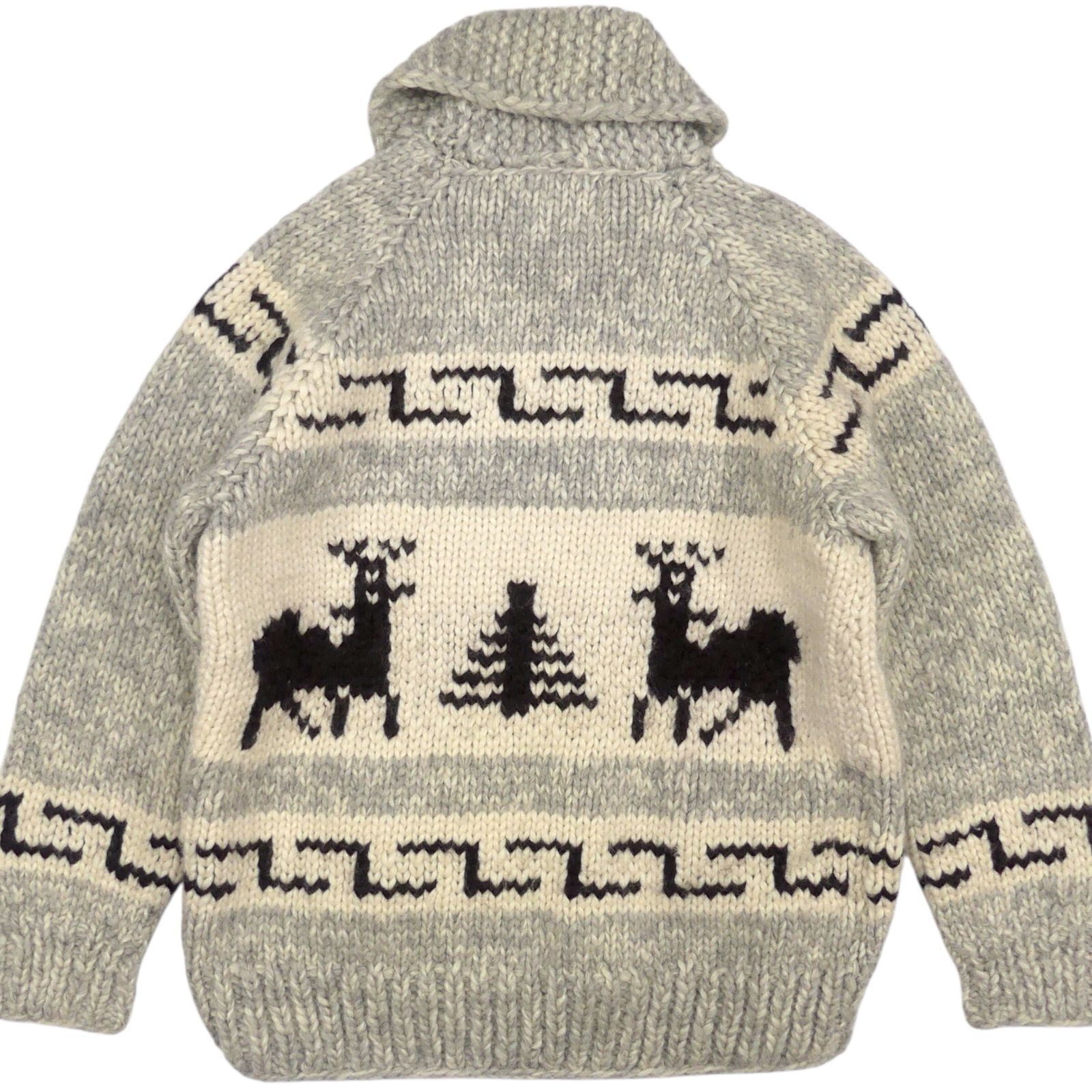 カナダ製KANATAメイプルリーフ柄ハンドメイド カウチンセーター