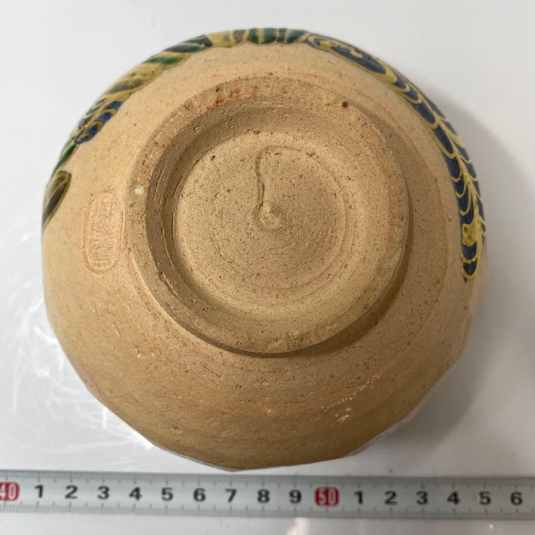 ☆茶3 御室窯 乾山八ツ橋 茶碗 共箱 タトチ直径約12cm 本金6-0304