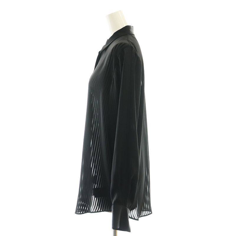 コルピエロ Col Pierrot 23AW Col Pierrot Stripe Sheer シャツ ストライプ 長袖 ブラック /HK ■OS レディース コルピエロ Col Pierrot 23AW Col Pierrot Stripe Sheer シャツ
