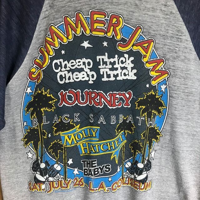 80s USA製 VINTAGE JOURNEY SUMMER JAM フェスT ロックT バンドT 七分袖 ラグラン メンズL 80年代 ヴィンテージ 古着 e24041304
