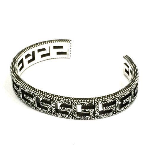 グッチ GUCCI 551919-J8400 0811 ブレスレット 17cm スクエアG カットアウト バングル メンズ レディース ユニセックス ブランド ロゴ GG シルバー 925 6256044