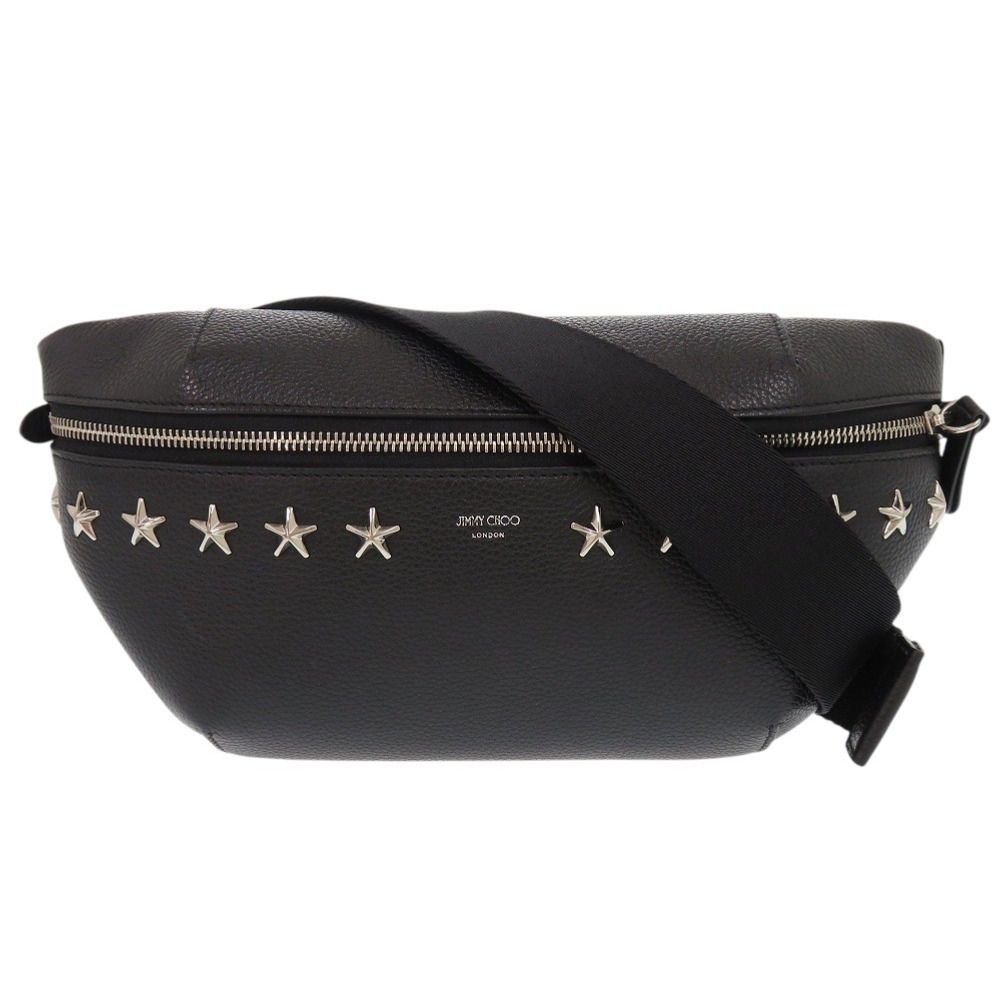 ジミーチュウ スタースタッズ レザー スタッズ ブラック ボディバッグ 黒 0388 JIMMY CHOO メンズ