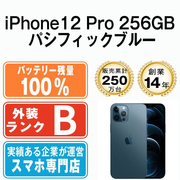 バッテリー90%以上 【中古】 iPhone12 Pro 256GB パシフィックブルー
