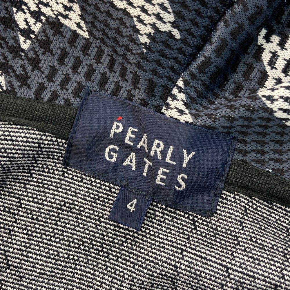 サイズ：4 PEARLY GATES パーリーゲイツ  フード付 ジップジャケット 千鳥柄 ネイビー系 [240101443281] ゴルフウェア メンズ ストスト サイズ：4 PEARLY GATES パーリーゲイツ フード付 ジップ