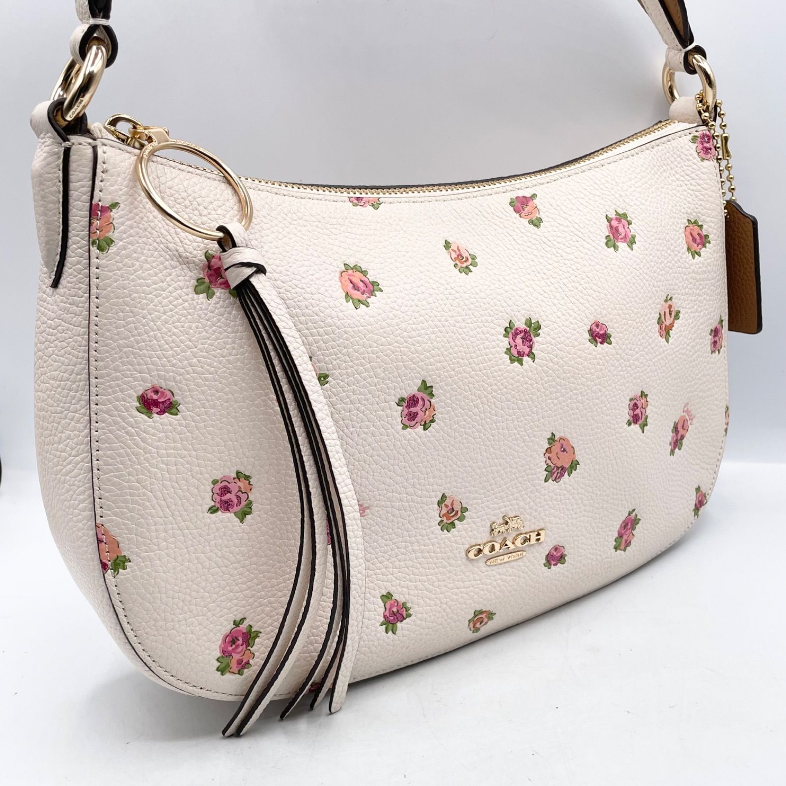 coach コーチ 2WAY ショルダーバッグ 55373 花柄 フローラル チョーク 極美品