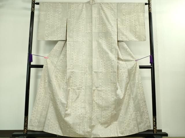 平和屋着物 上 本場大島紬 白大島 名物裂 色紙重ね DZAB0125kh5