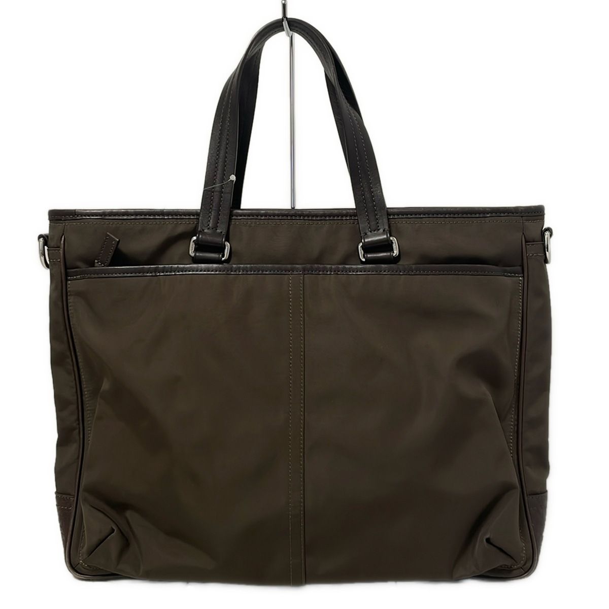 COACH ネイビーレザートートバッグ　ビジネスバッグ COACH コーチ トートバッグ ビジネスバッグ オールレザー 紺色