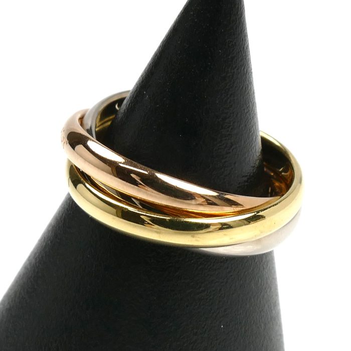 CARTIER カルティエ K18YG PG WG トリニティSM リング 指輪 B4235144 4号 5.1g レディース