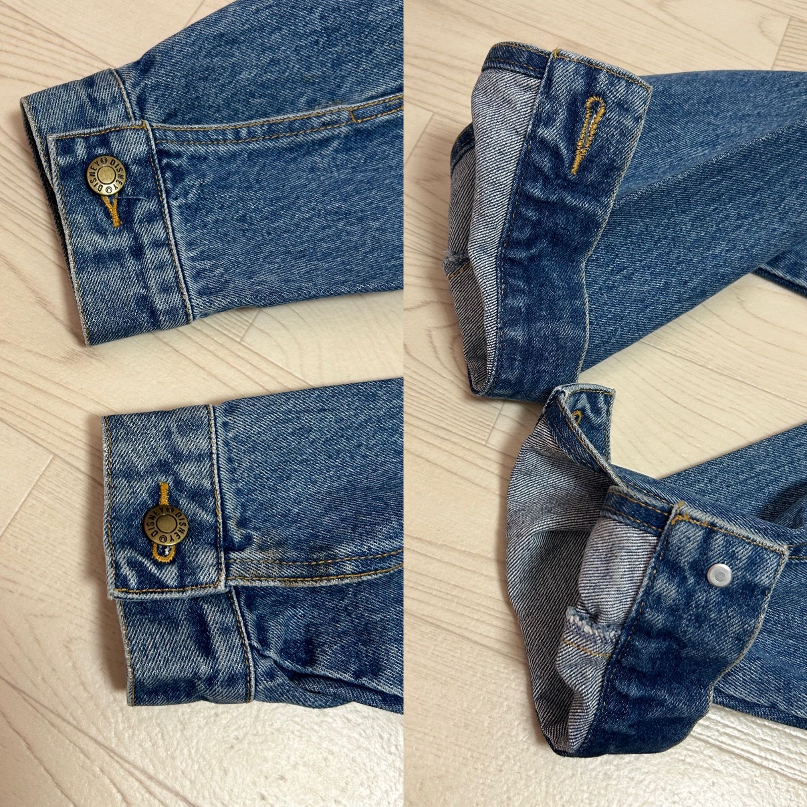 ✮ジャケット　デニムジャケット　Disney　刺繍　プーさん　イーヨー　XL✮ 古着 90s USA製 Disney Pooh クマのプーさん キャラクター