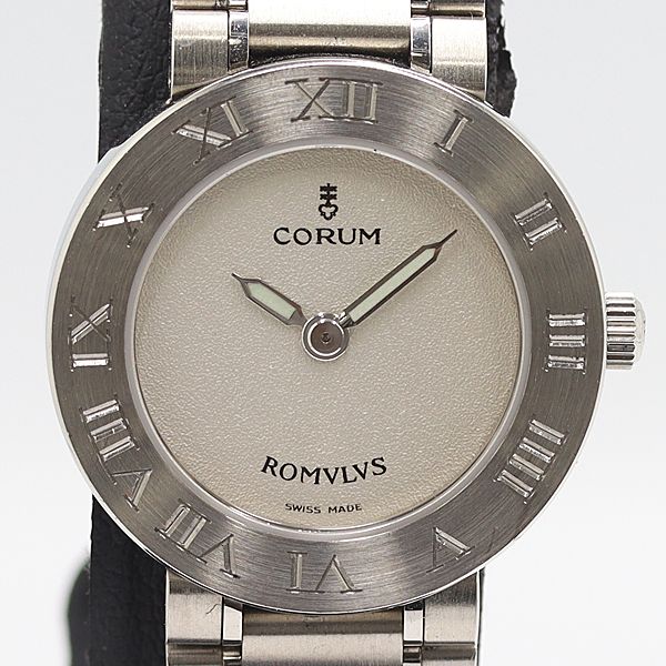 デッドストック級 保| 稼働 コルム ロムルス 165.103.20.V400 QZ 白文字盤 レディース腕時計 7251200 10APT ABC16812
