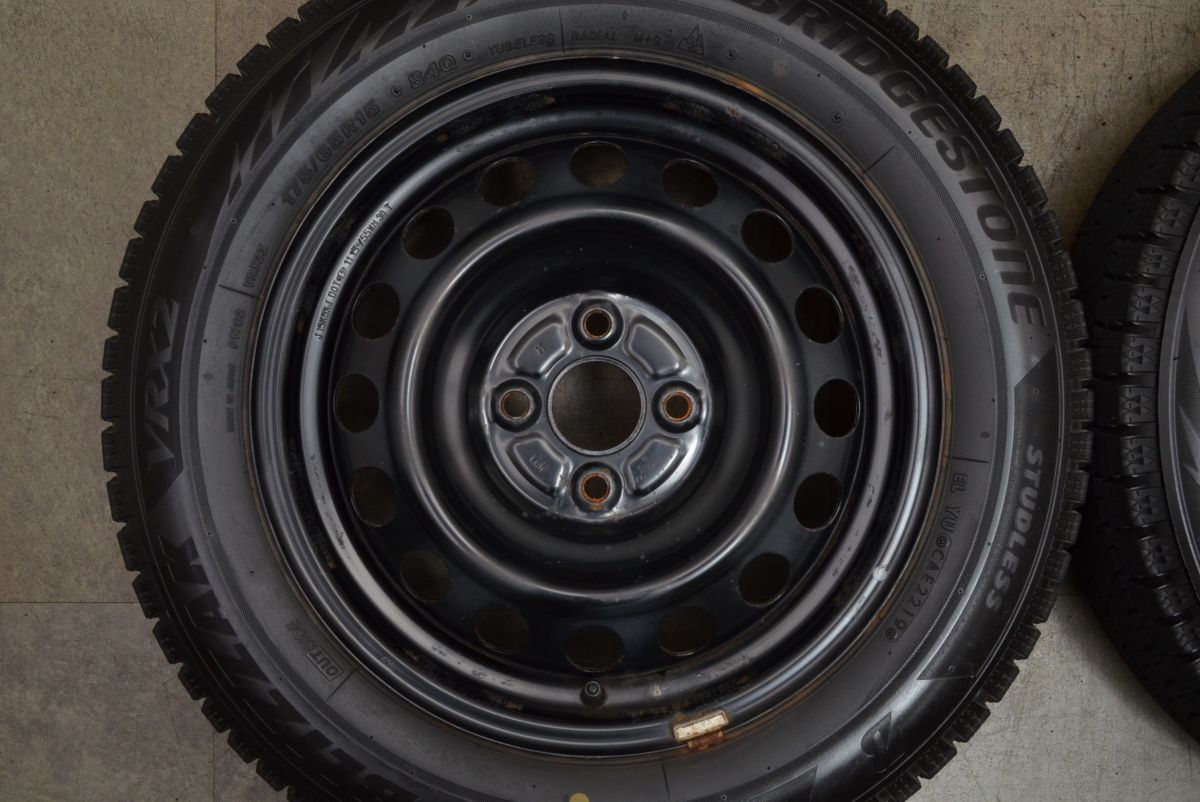 バリ溝 トヨタ アクア 純正 15in 5.5J 45 PCD100 ブリヂストン VRX2 175 65R15 ヴィッツ ポルテ スペイド カローラ フィールダー FFCRYSTALESIA_COM