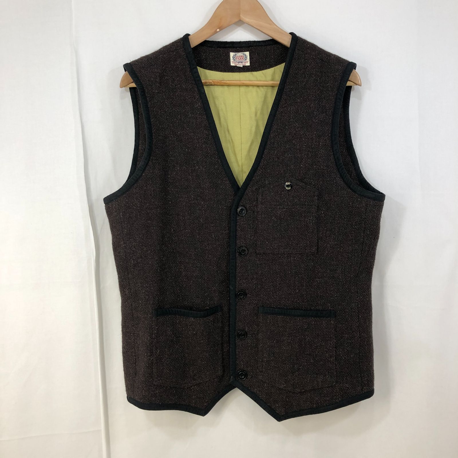 GLORY PARK THE FLAT HEAD フラットヘッド ウールベスト ブラウン XL 