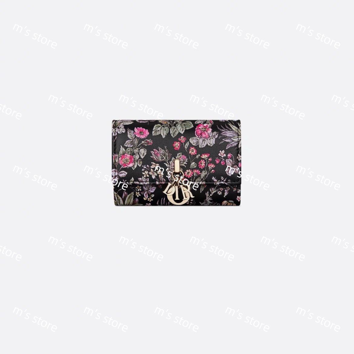 レア★送料無料 My Dior Glycine ウォレット 花柄（黒）★DIOR レア☆送料無料 My Dior Glycine ウォレット 花柄（黒）☆DIOR