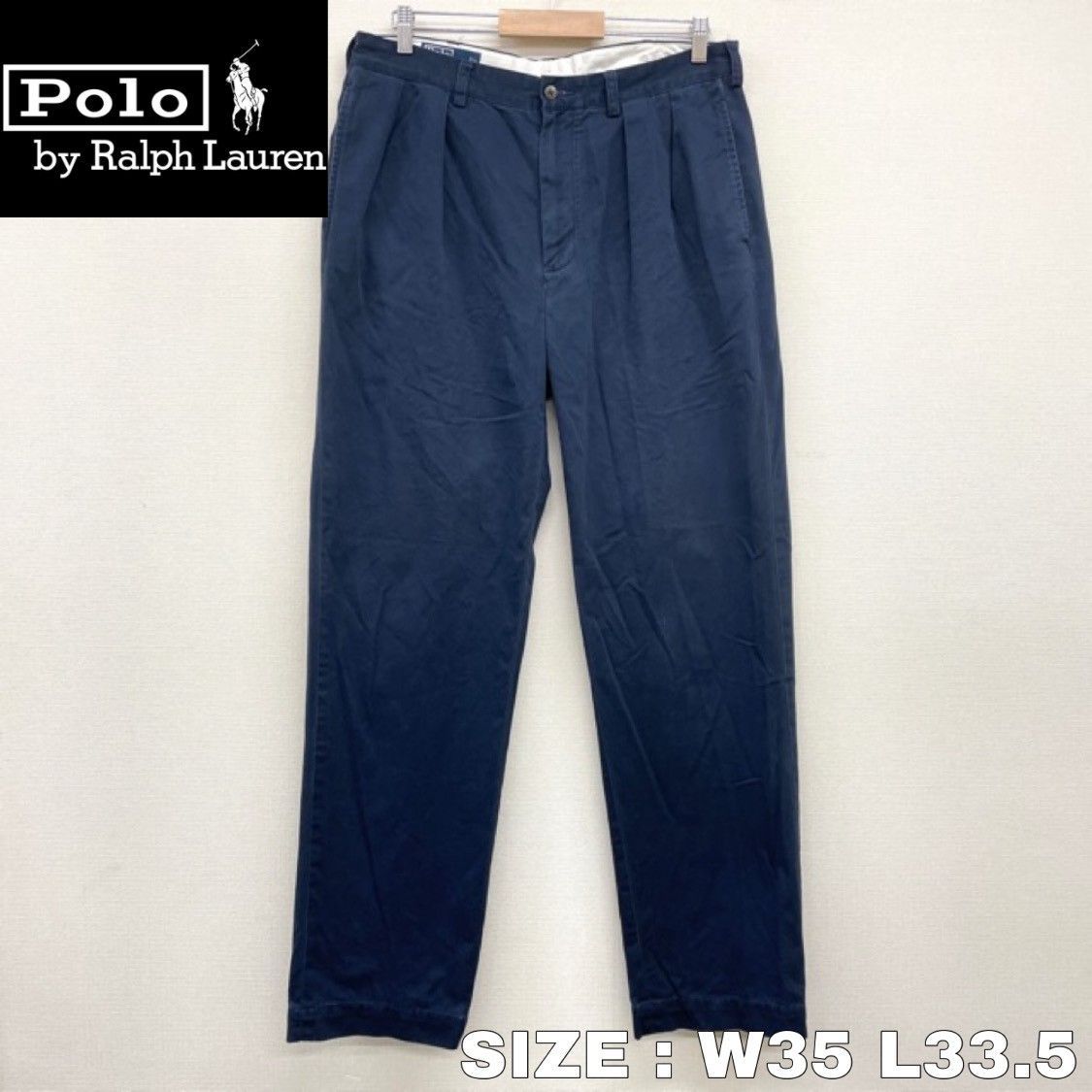 US古着 Polo by Ralph Lauren チノパンツ ツータック ANDREW PANT W35