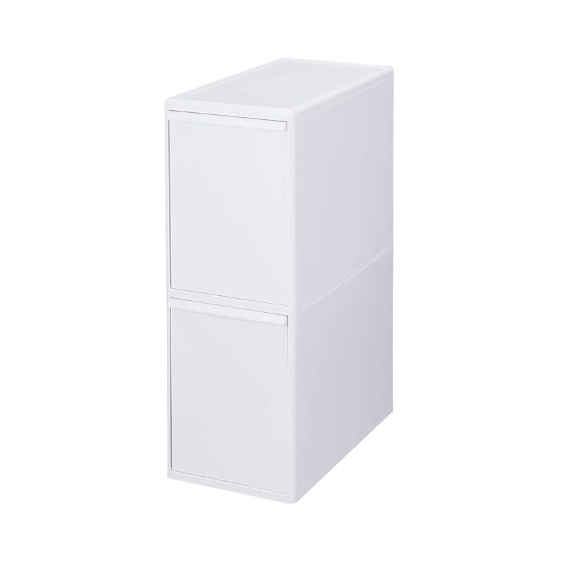 ライクイット like-it ダスト 分別引出し ステーション ボトル 2段 約25.5×46.5×71.7cm ホワイト 約50L BW-20B 引出し分別ペール 大容量 多分別 ダストボックス