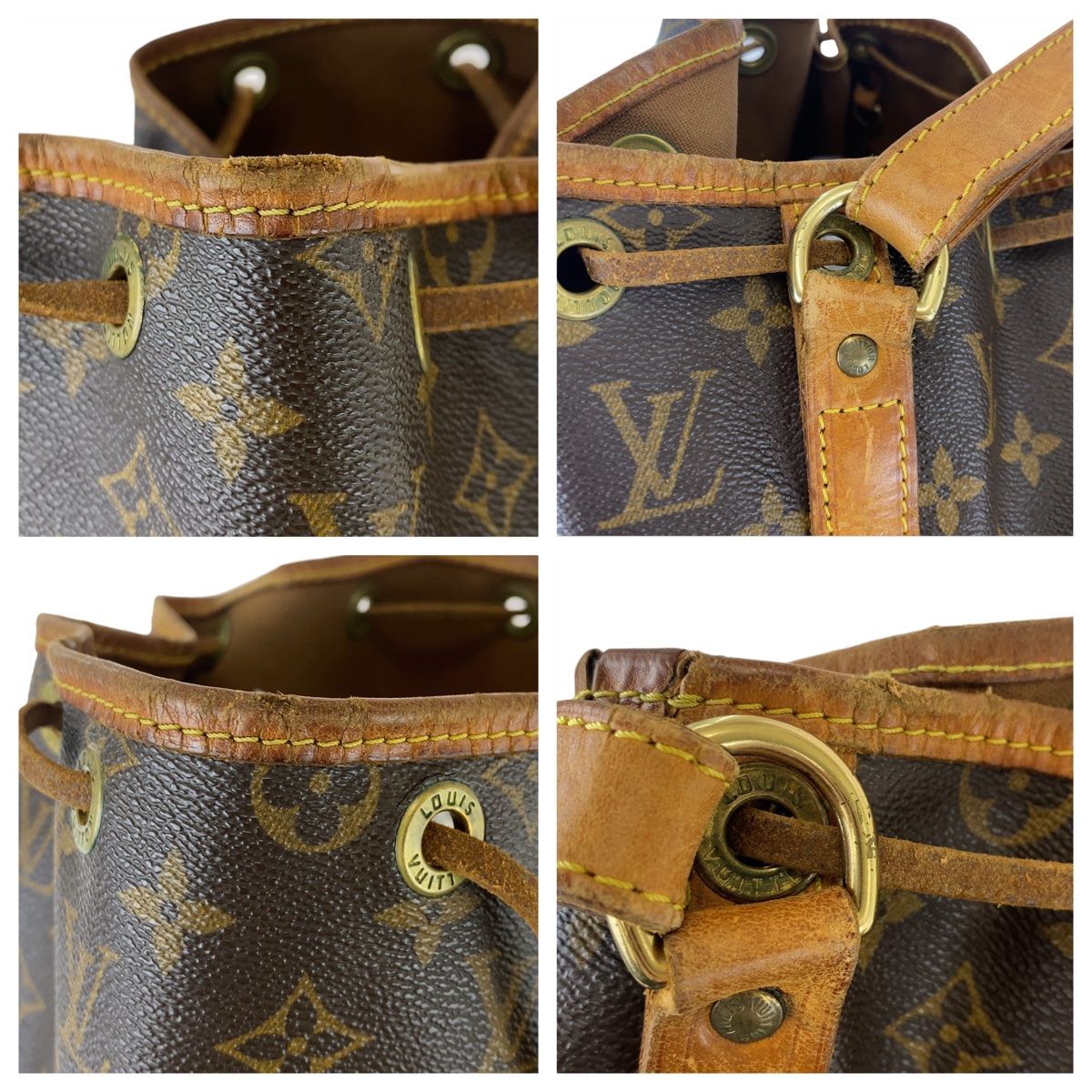 LOUIS VUITTON ルイヴィトン モノグラム ノエ ブラウン ゴールド金具 PVC/レザー M42224 巾着 ショルダーバッグ レディース  407720【中古】 - メルカリ